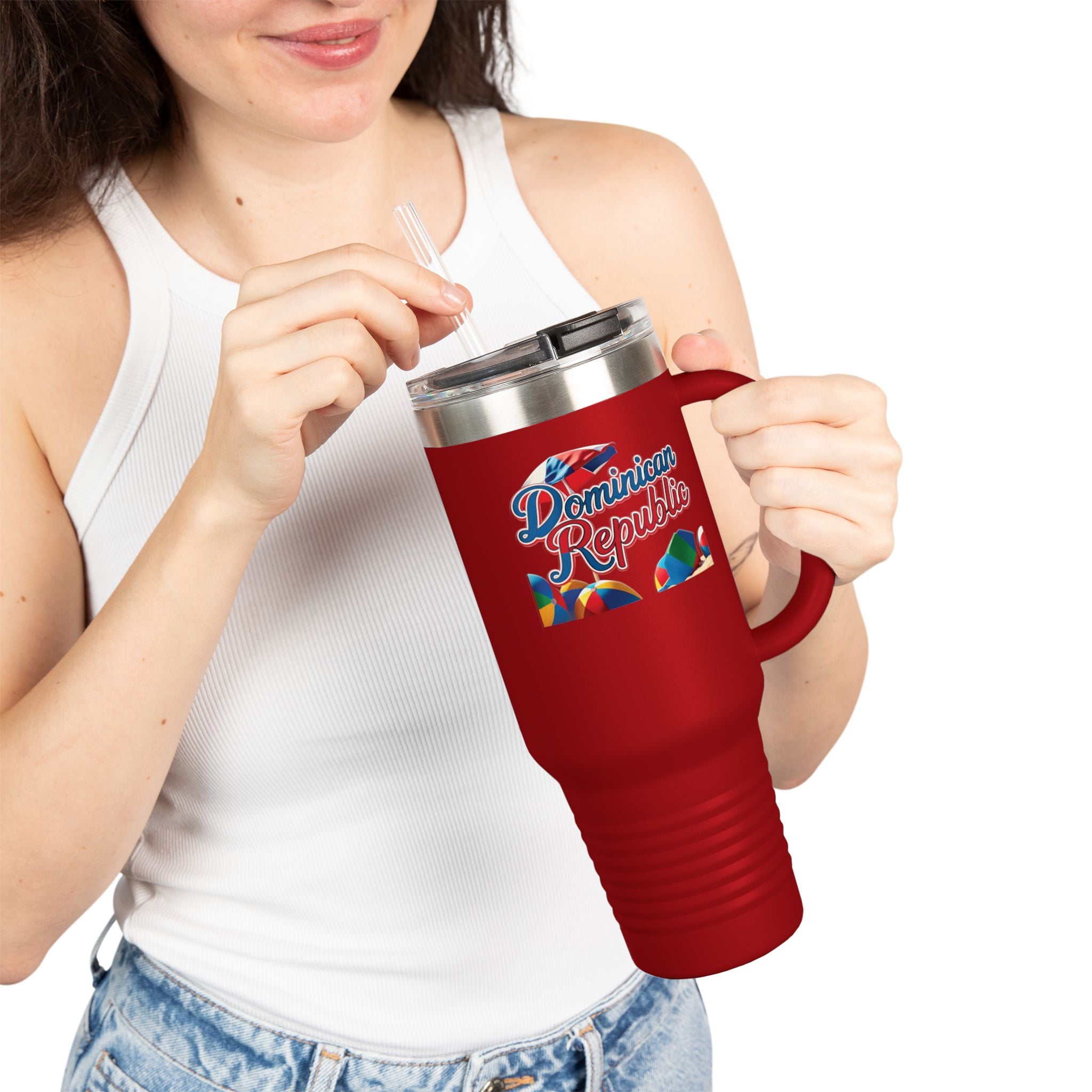 Dominican Republic Travel Mug - 40 oz. Perfect for the beach and travel.