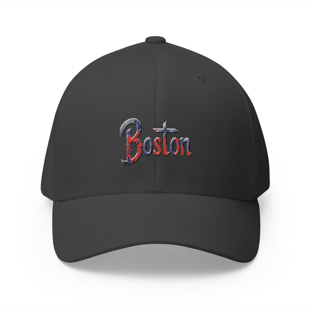 Boston Embroidered Cap — Patriotic Script Baseball Hat