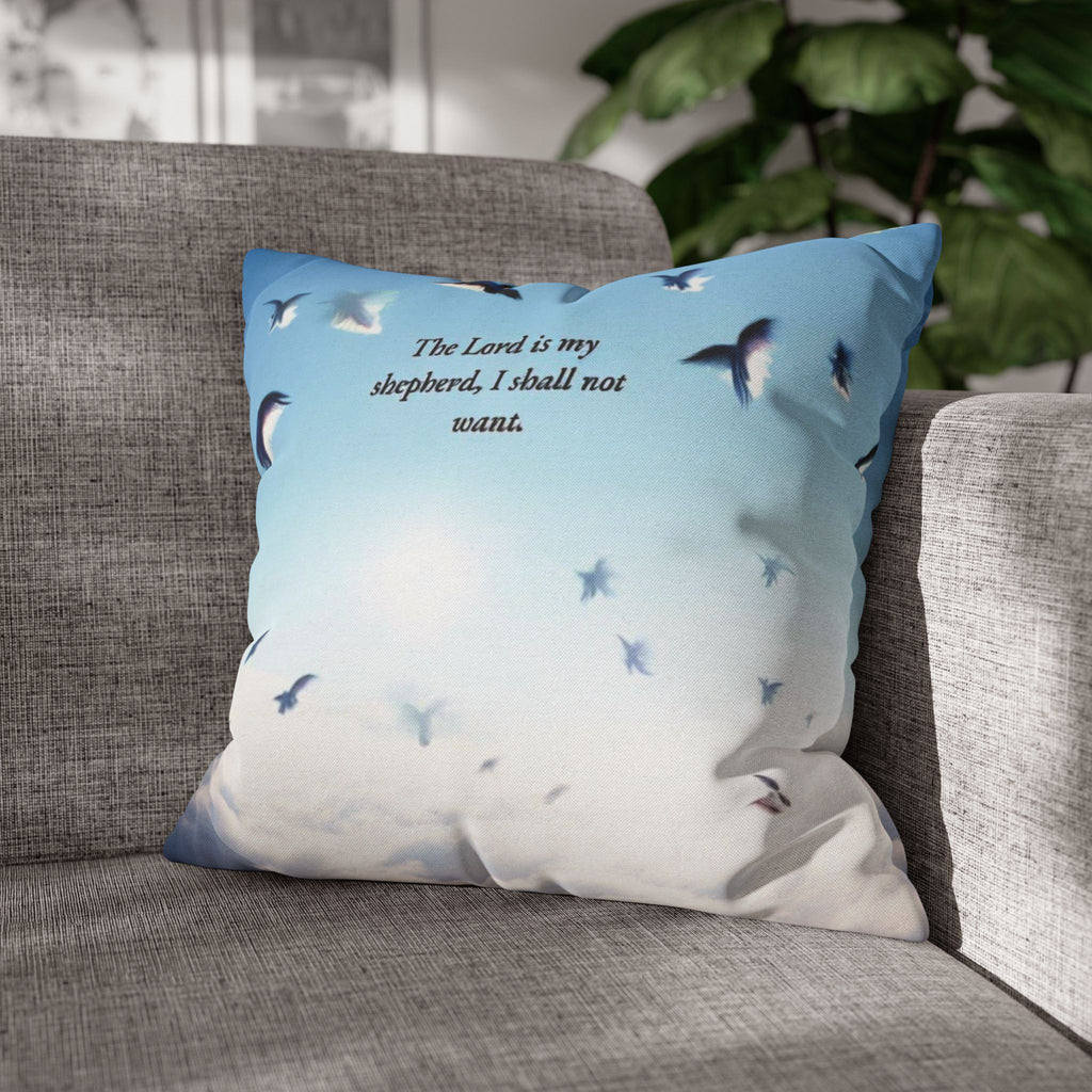 Inspirational Bird Print Pillowcase - Decorative Cushion Cover, Home Decor, Gift for Living Room, Bedroom, Spiritual Quote