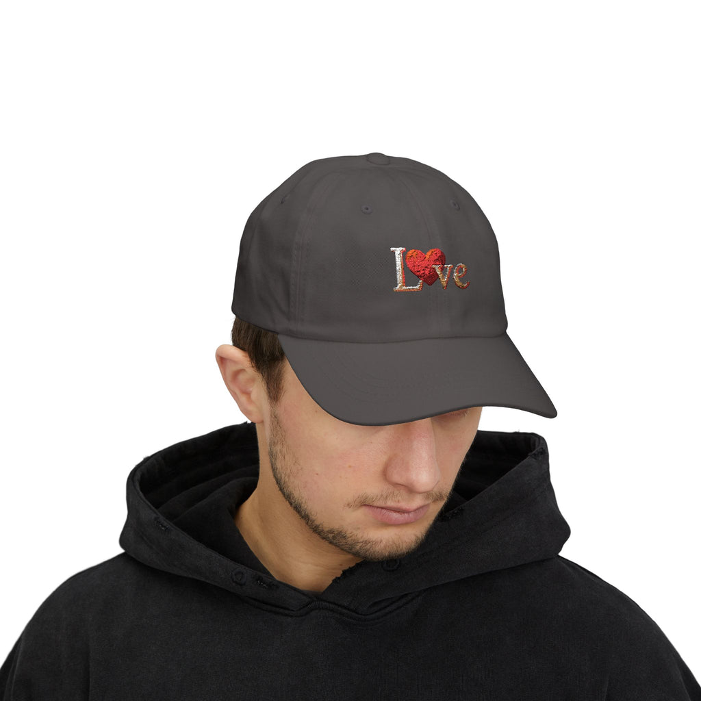 Romantic Love Dad Cap, Casual Hat, Gift for Father's Day, Outdoor Accessory, Summer Style, Embroidered Love Cap