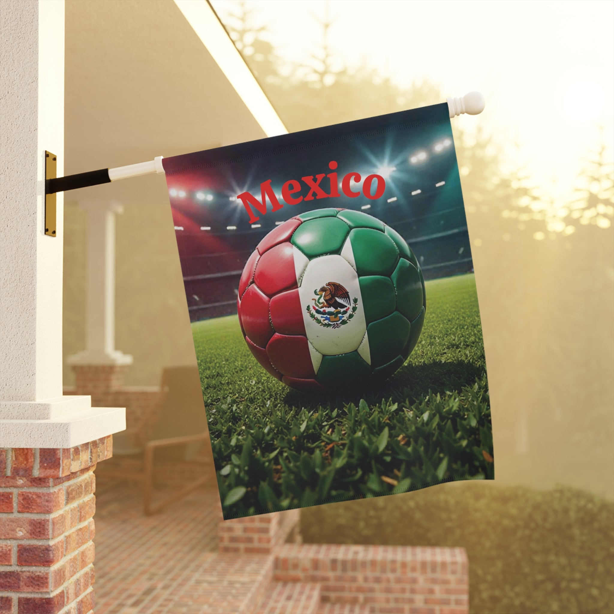 Mexico Soccer Garden Flag – Patriotic Football Yard Banner