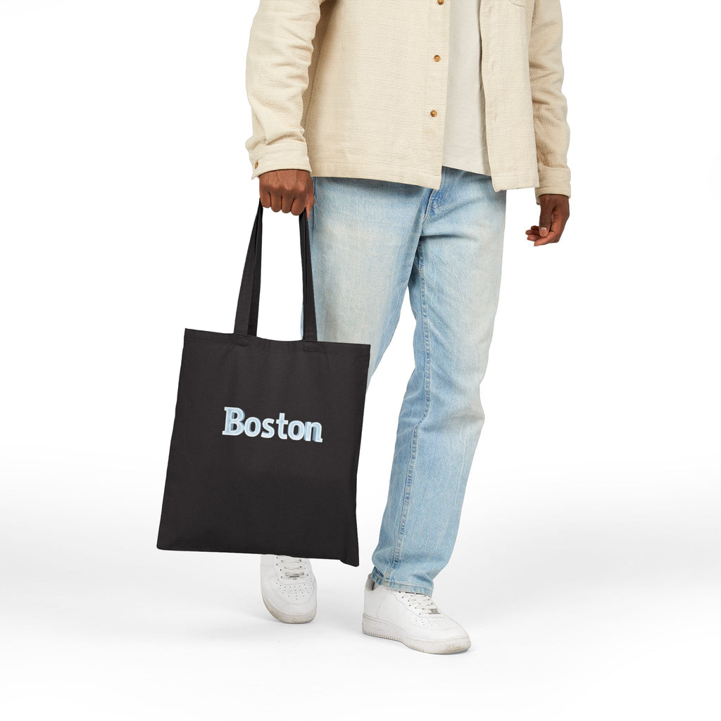 Boston Canvas Tote Bag — Embroidered City Logo Cotton Shopper