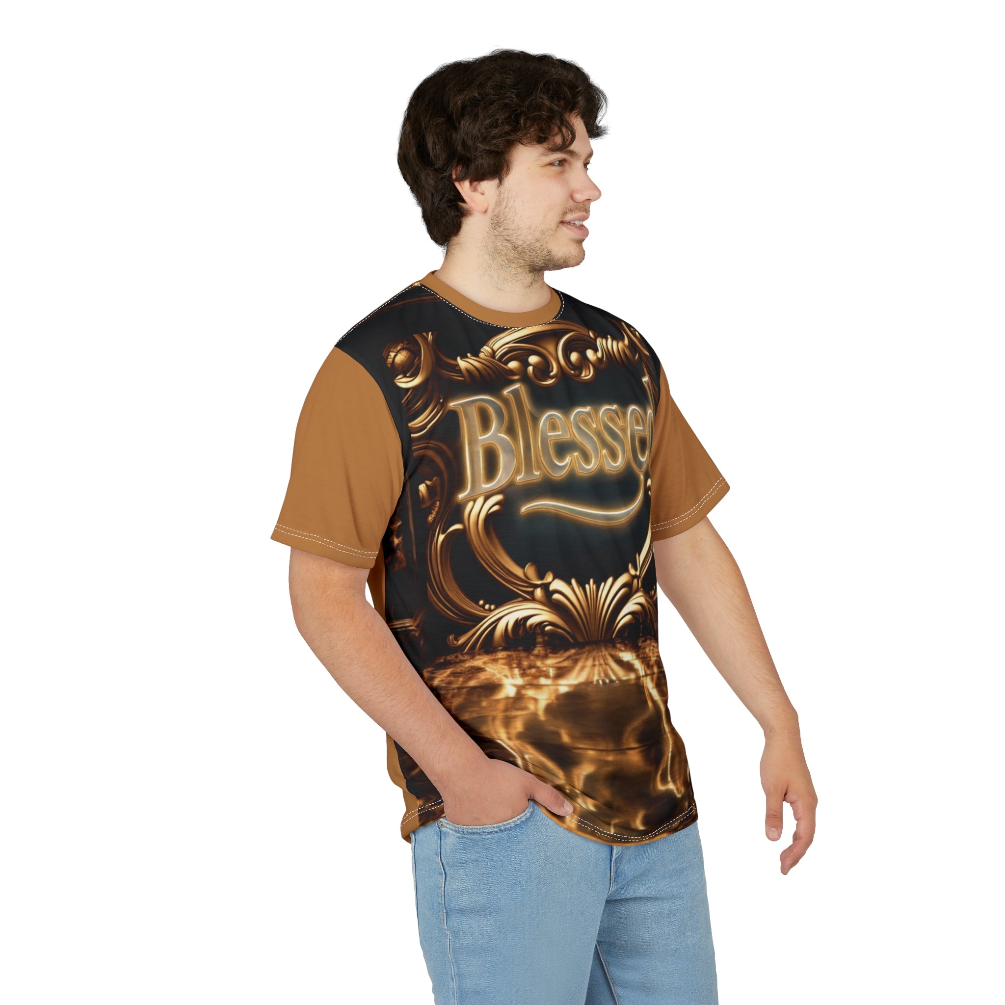 Blessed Unisex Cut &amp; Sew Tee - Custom Graphic T-Shirt for Inspirational Wear, Spiritual Gift, Faith-Based Apparel, Unique Everyday Style