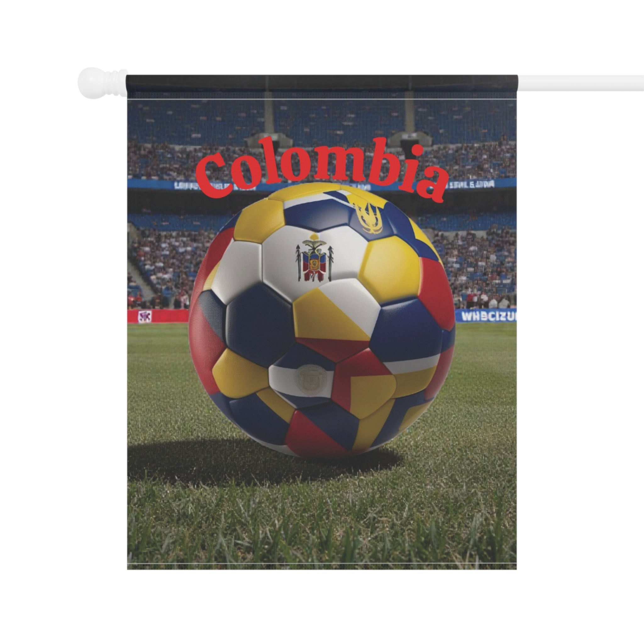 Colombia Soccer Garden Flag — Stadium Soccer Ball House Banner