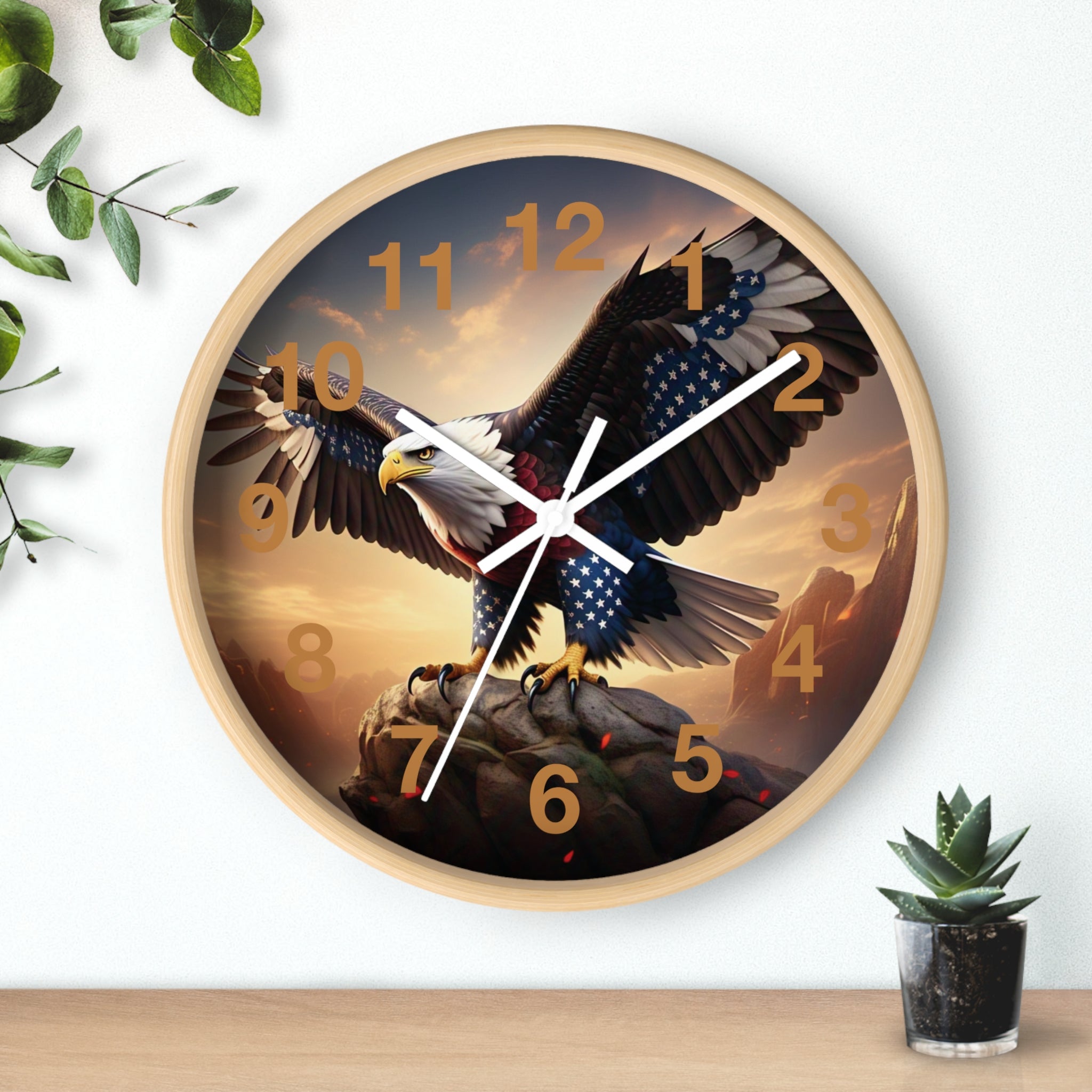 Patriotic Eagle Wall Clock - Bold American Spirit Decor