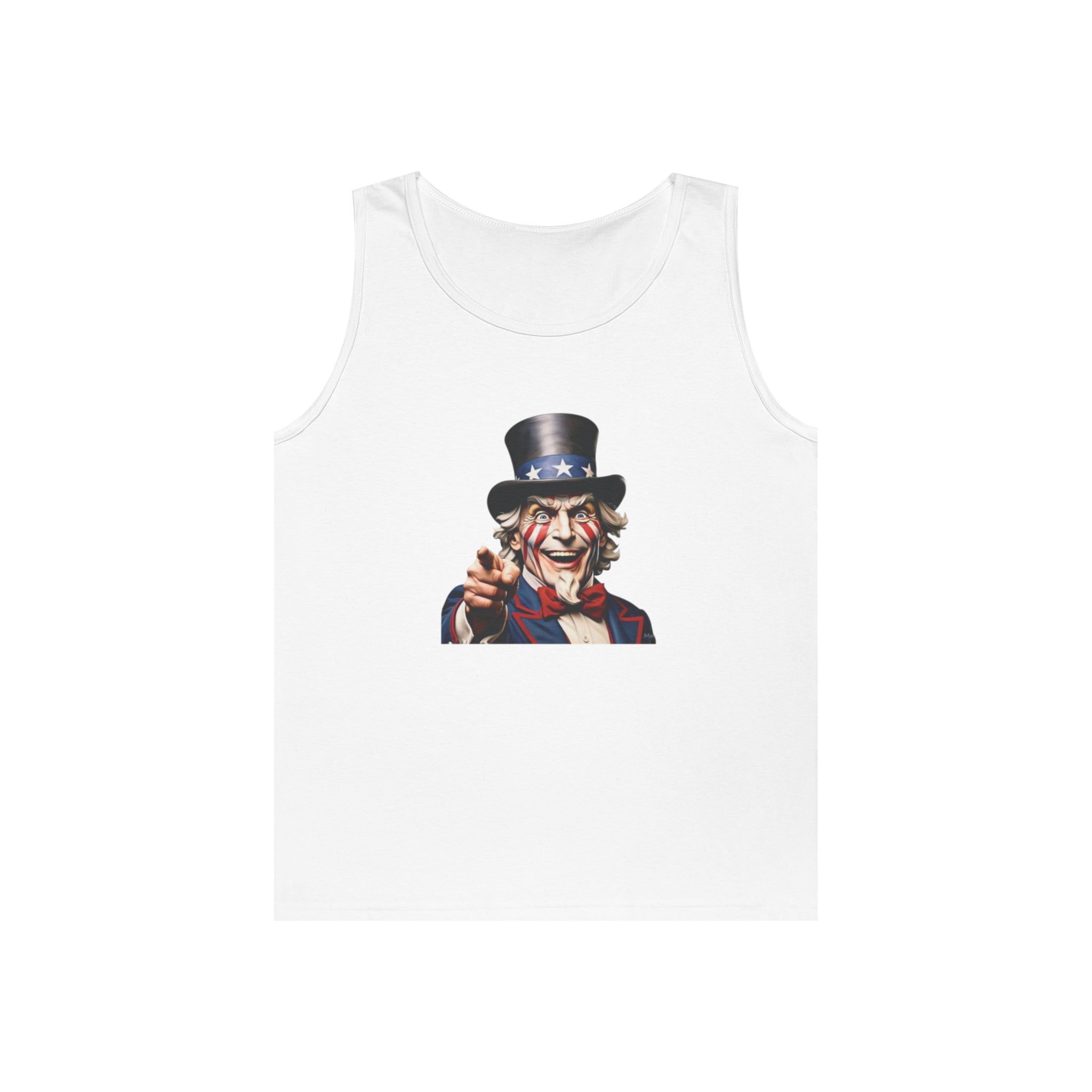 Vintage Uncle Sam Heavy Cotton Tank Top - Patriotic Independence Day Apparel