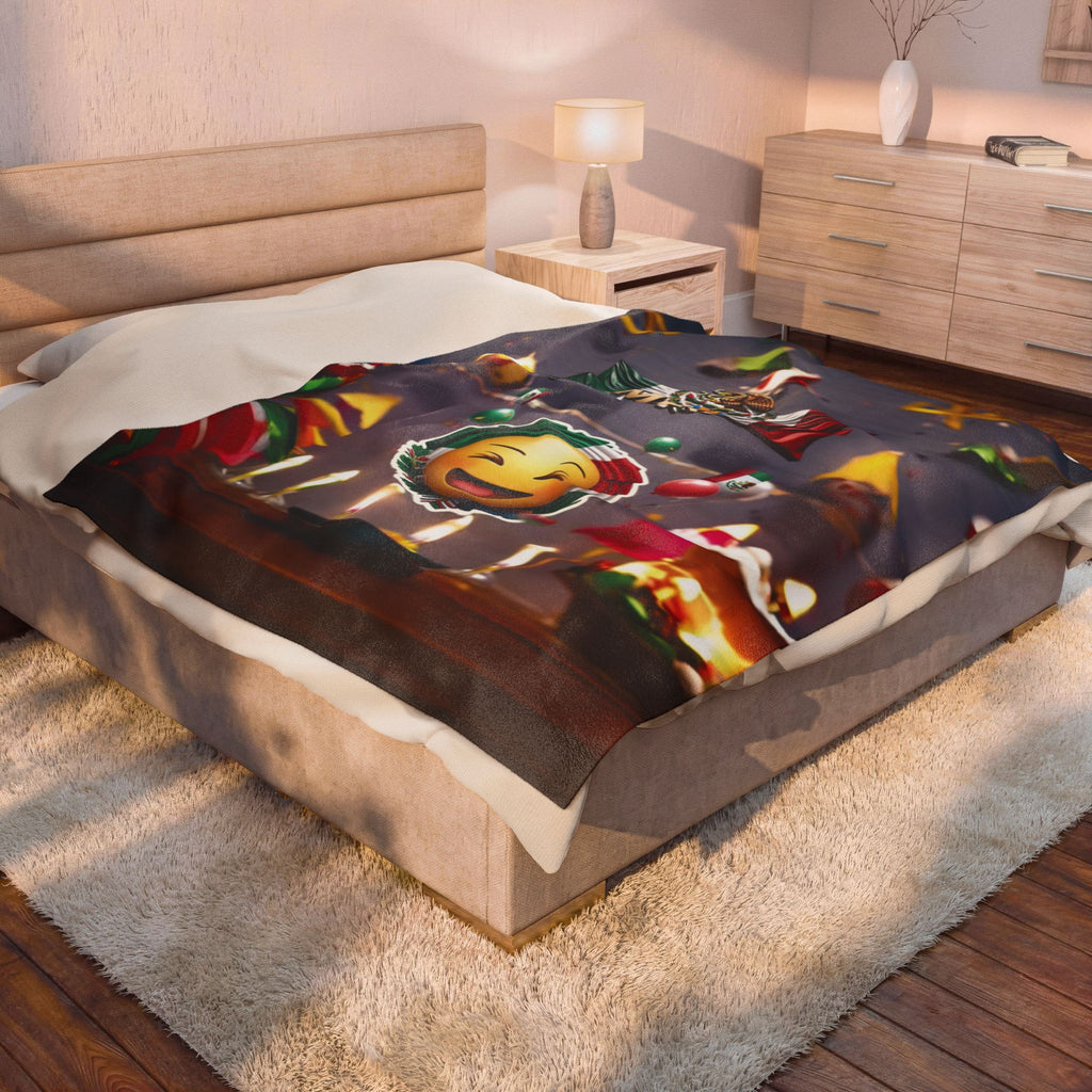 Mexican-themed velvet blanket: festive design for cozy gatherings and festivities