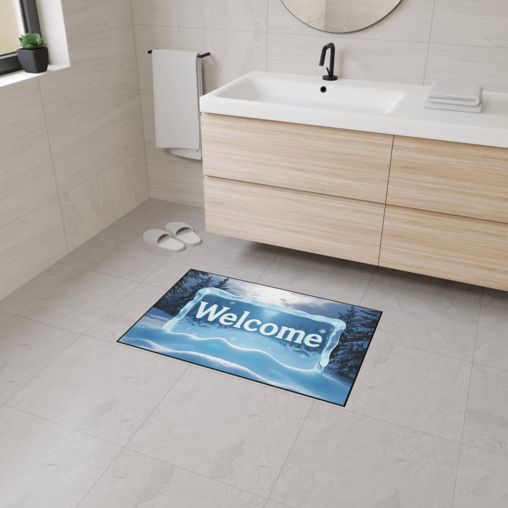 Winter Welcome Heavy Duty Floor Mat, Durable Entrance Rug, Non-Slip Outdoor Mat, Seasonal Home Decor, Holiday Welcome Mat