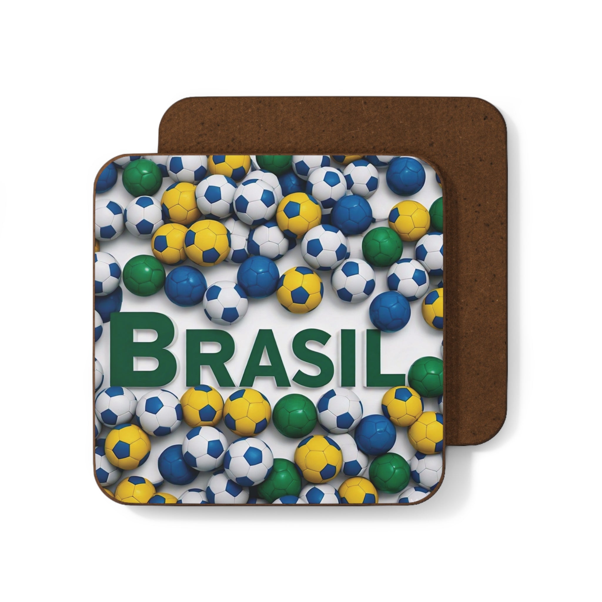 Porta-copos de papelão com bolas de futebol brasileiras - perfeito para fãs de esportes e festas
