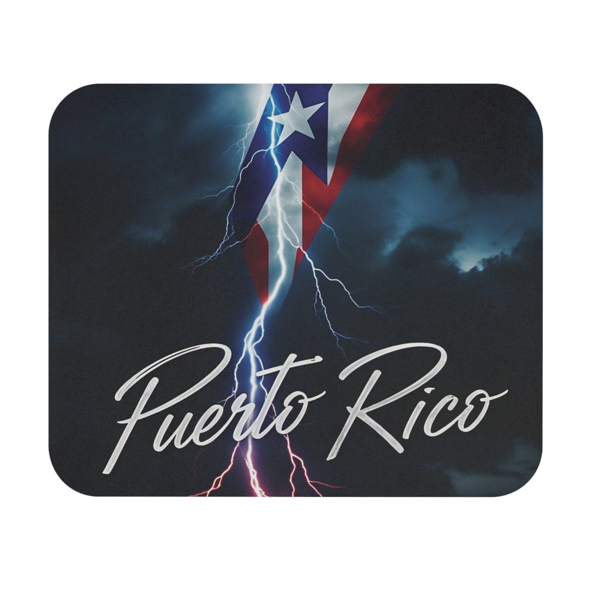 Alfombrilla de ratón con relámpagos de Puerto Rico: diseño vibrante para orgullo nacional y decoración costera