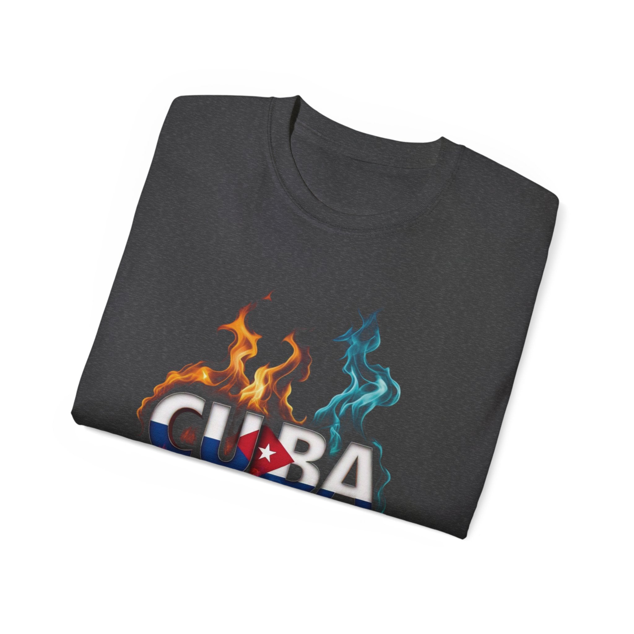 Camiseta gráfica con llamas de Cuba