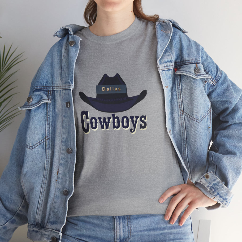 Cowboys Unisex Heavy Cotton Tee, Casual Shirt, Western Apparel, Gift for Cowboys, Cowboy Theme, Everyday Wear, Outdoor Style