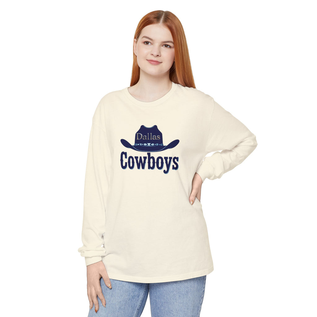 Cowboys Long Sleeve T-Shirt, Unisex Sports Tee, for Gift, Cowboy Hat Design 