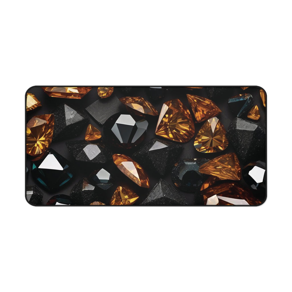 Desk Mat - Black and Gold Diamond Design - Ideal Gift