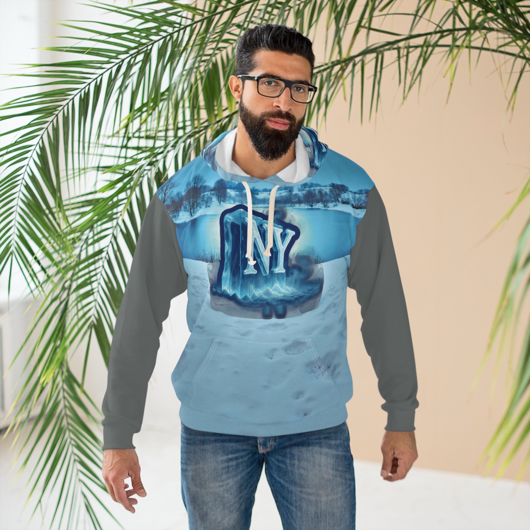 Winter Landscape Unisex Hoodie - New York Graphic Pullover for Him and Her 