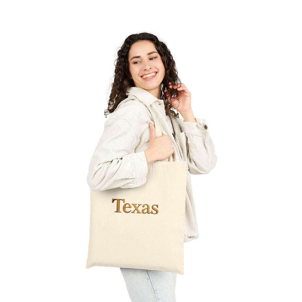 Texas Canvas Tote Bag — Rustic State Pride Grocery & Everyday Tote