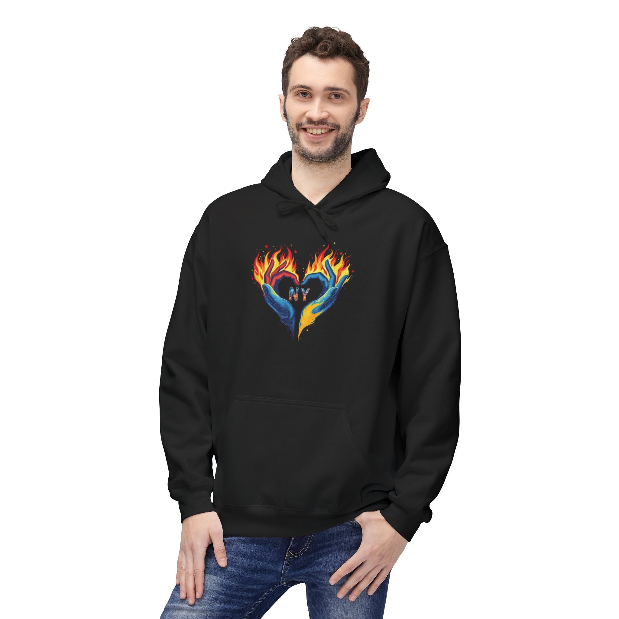 "NY Spirit" Sweatshirt | Fire and Ice Heart Design
