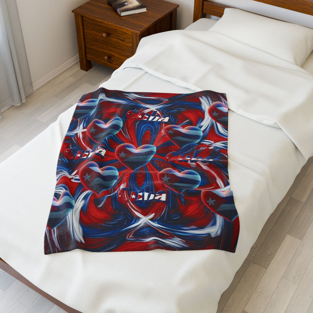 Manta de terciopelo de felpa - Diseño cubano - Regalo acogedor y cálido para el hogar - Manta personalizada