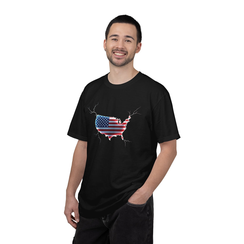 Unisex Garment-Dyed T-shirt - USA Flag Map Design | Casual Independence Day Apparel