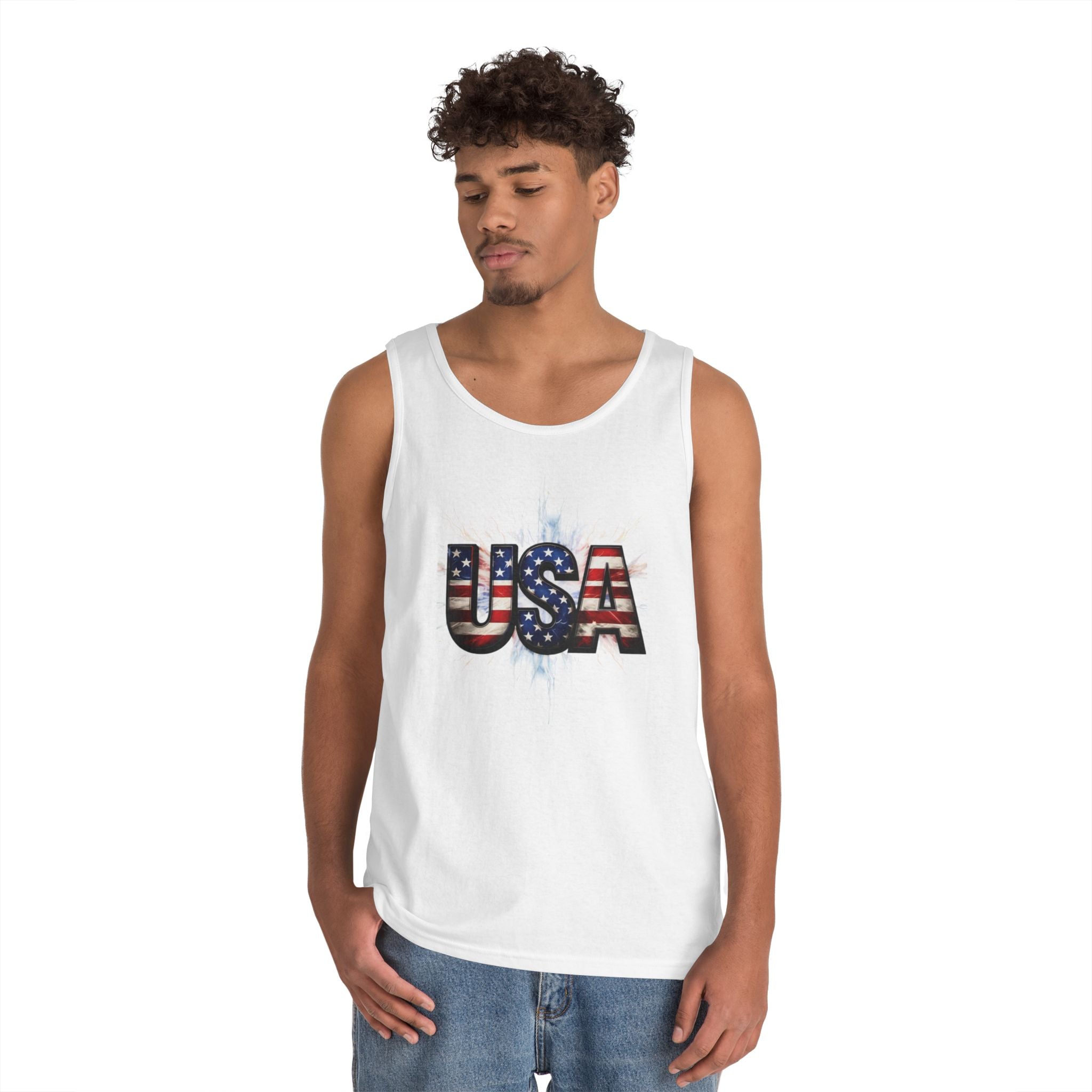 USA Patriotic Unisex Heavy Cotton Tank Top