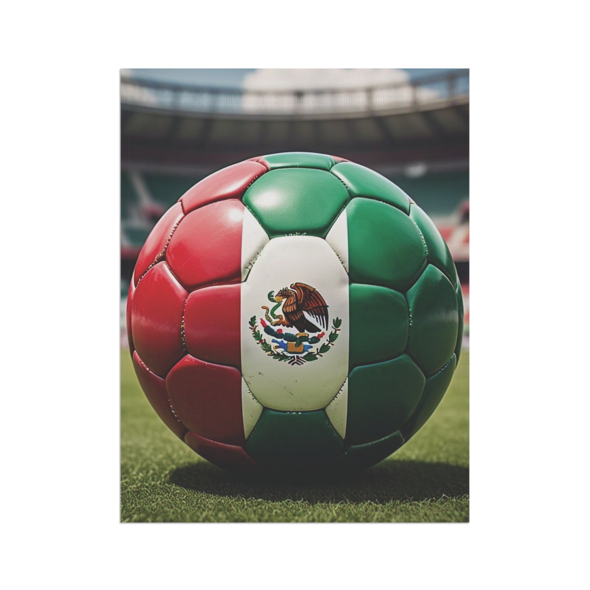 Mexico Soccer Ball Garden Flag - Mexican Football Stadium House Banner