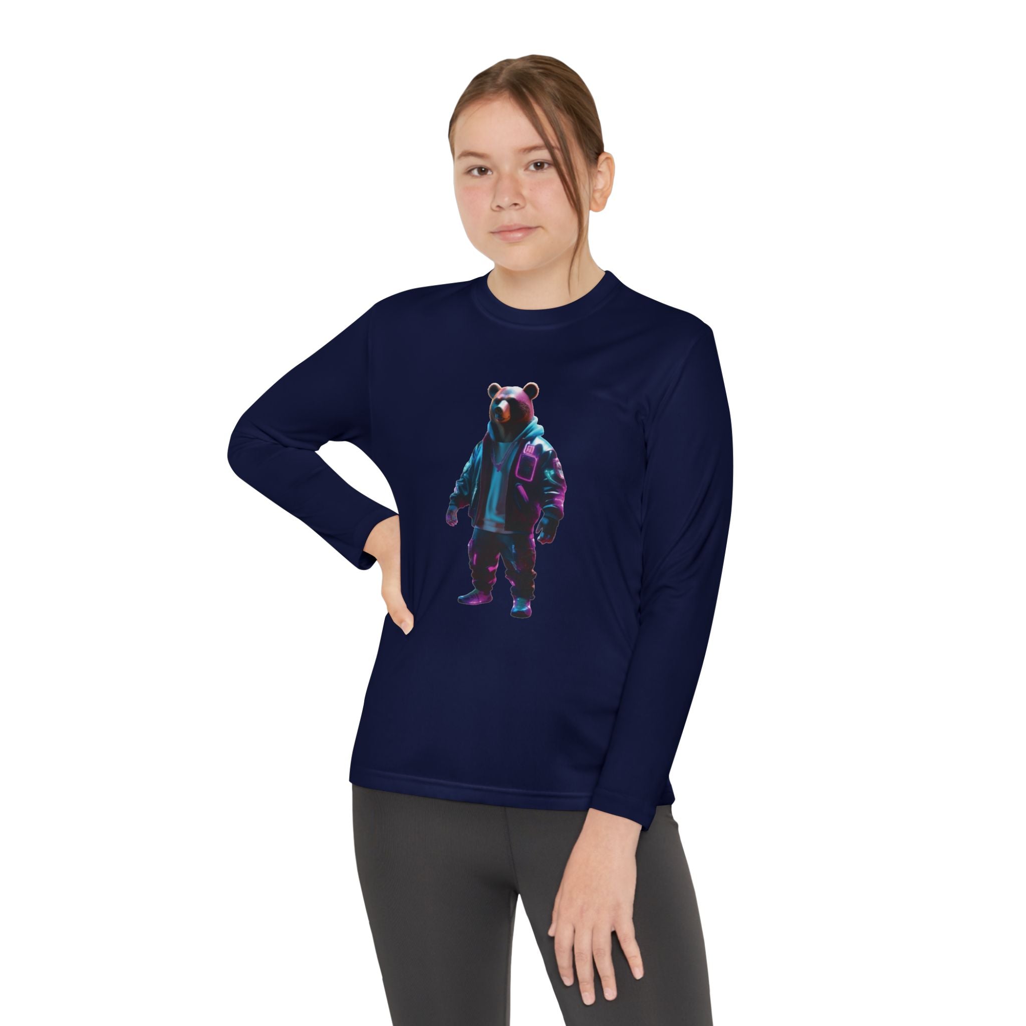 Youth Tee - Cute Bear Design for Girls, Gift for Any Occasion