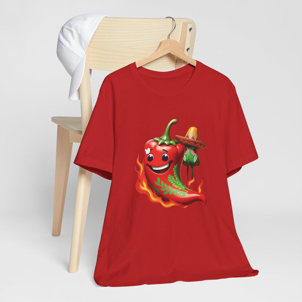 Camiseta gráfica con chile picante ardiente: ¡perfecta para celebraciones de fiestas!