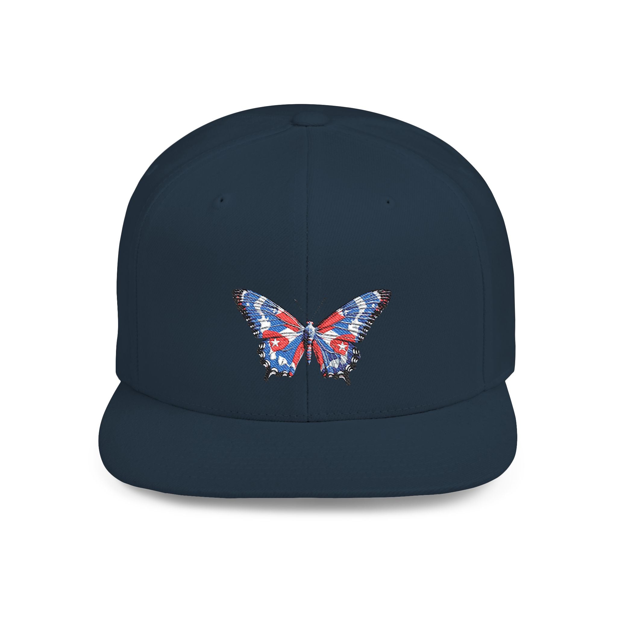 Gorra Snapback con diseño de mariposa en los colores de la bandera cubana