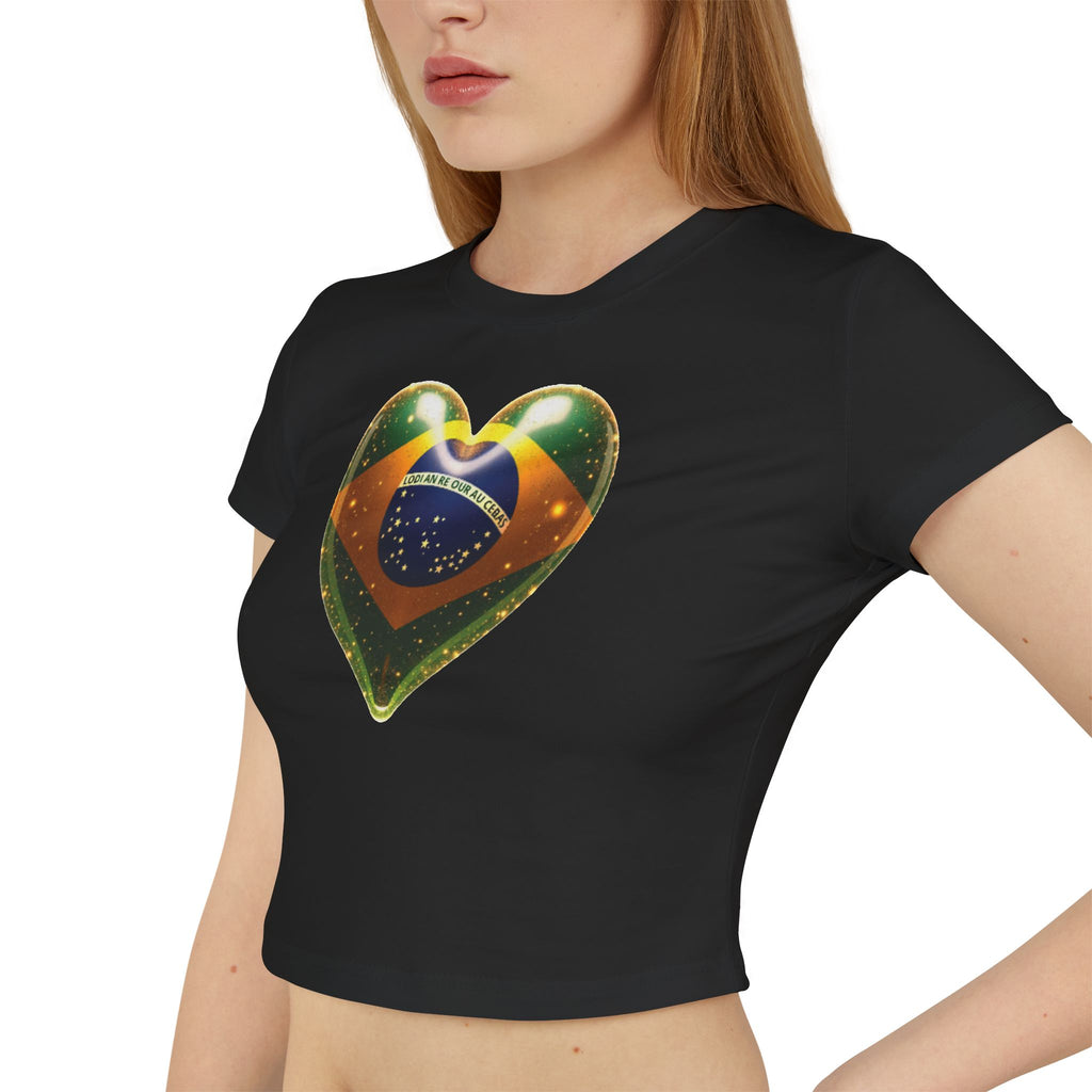 Women's T-shirt with Brazilian heart print for babies - Fluffy printed T-shirt for commemorations