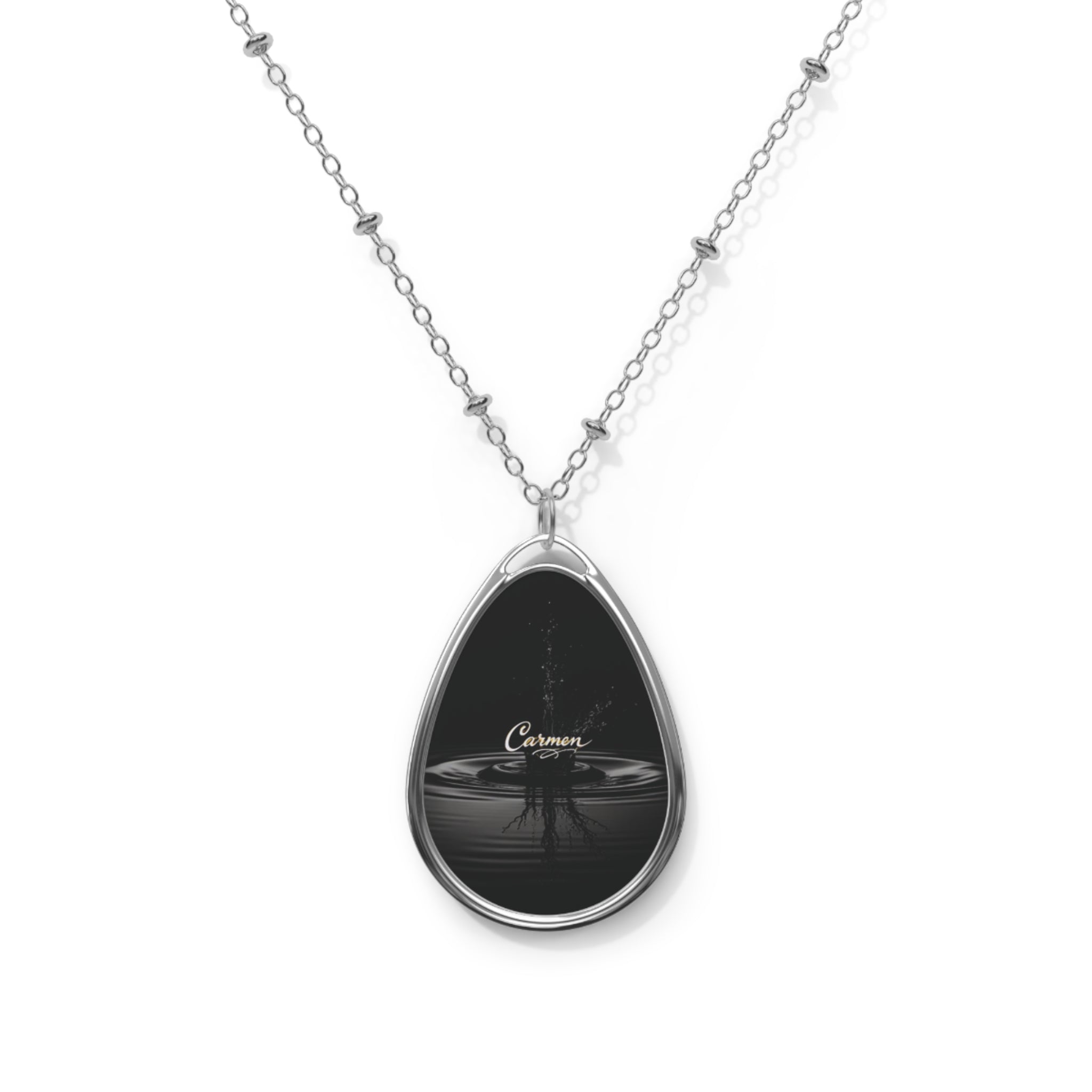 Personalized oval necklace, with the name 'Carmen'with Personalizable Design, Meaningful Gift for Her, Fashion Jewelry, Special Occasions, Unique Accessory