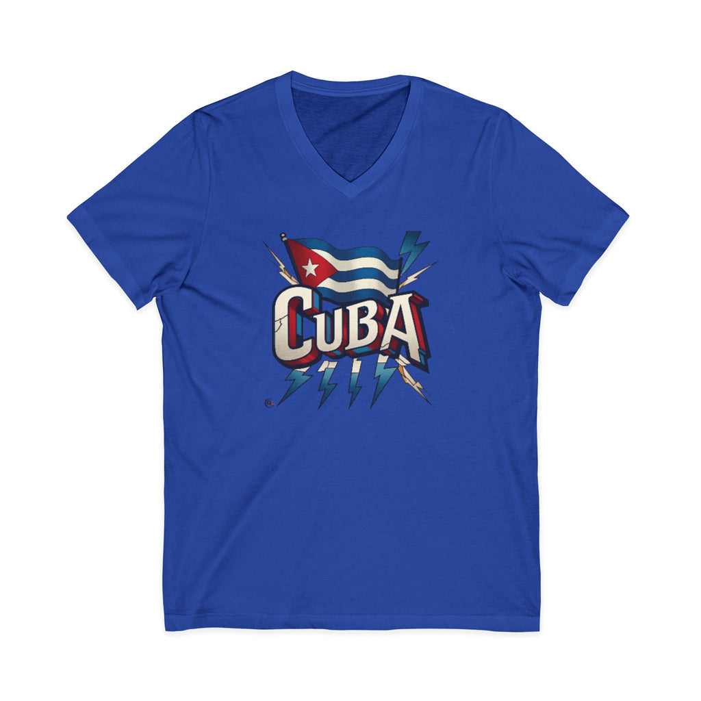Camiseta cubana vintage con cuello en V