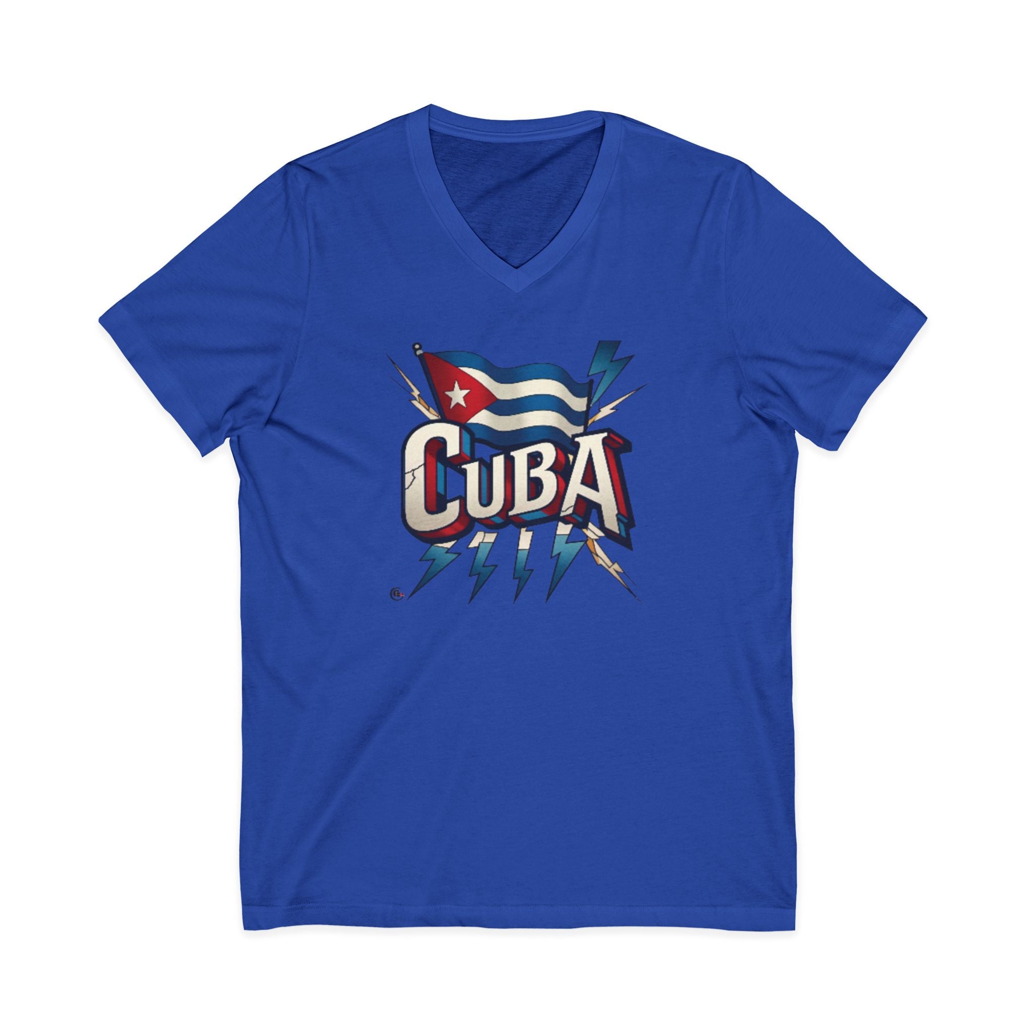 Camiseta cubana vintage con cuello en V