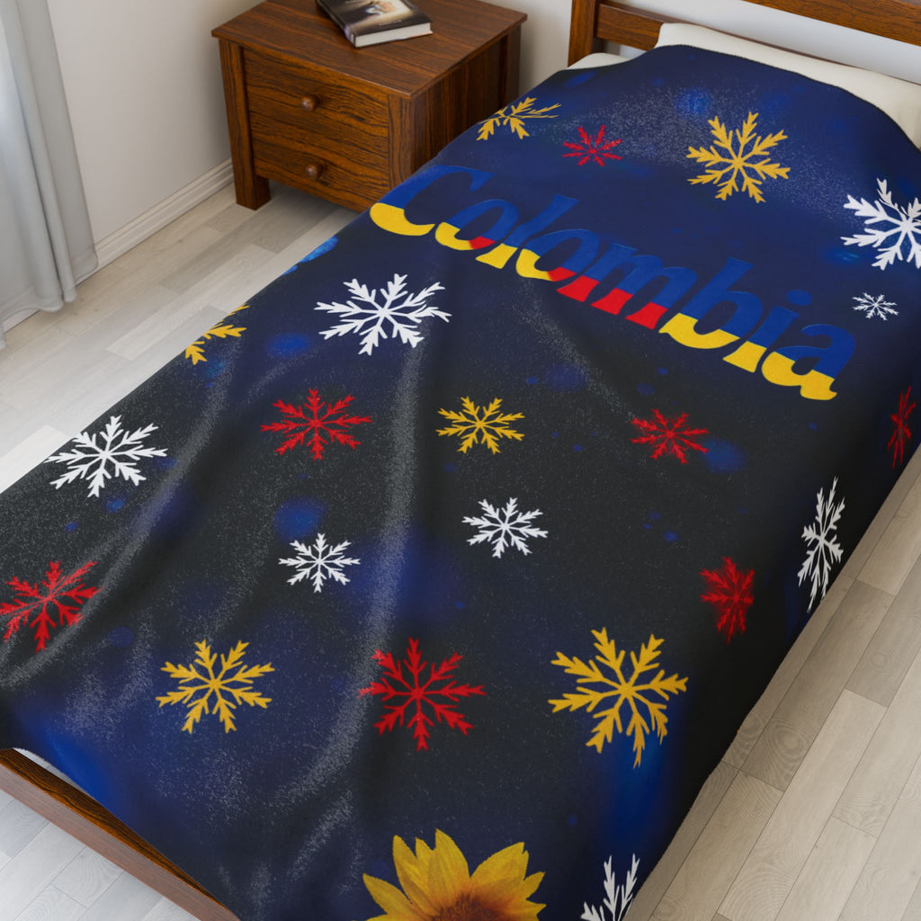 Manta de felpa de terciopelo con diseño Colombiano