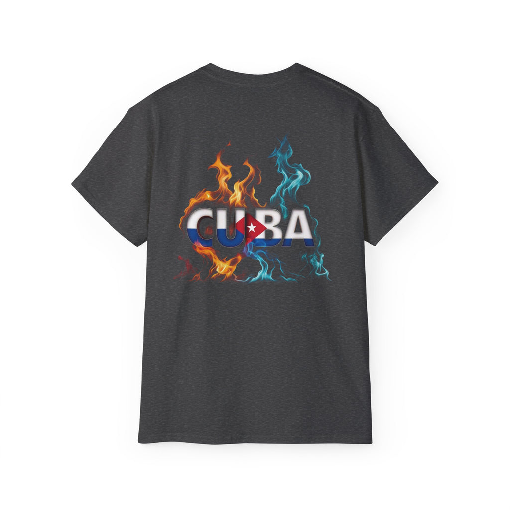 Camiseta gráfica con llamas de Cuba