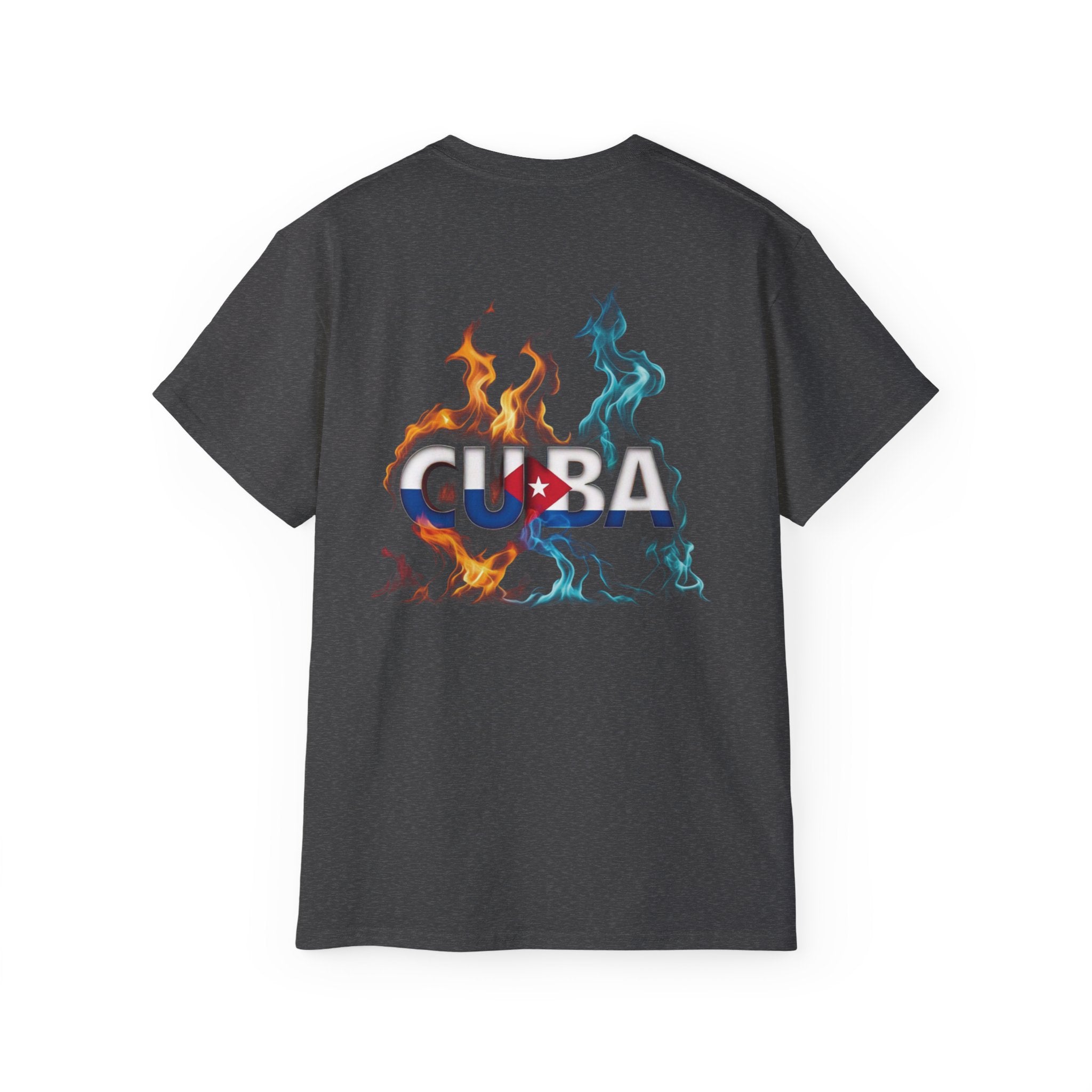 Camiseta gráfica con llamas de Cuba