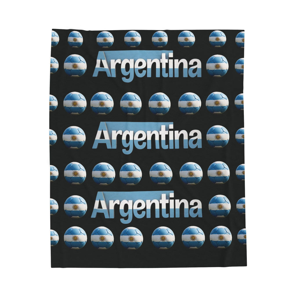 Manta de terciopelo de muchas bolas de soccer- Diseño argentino