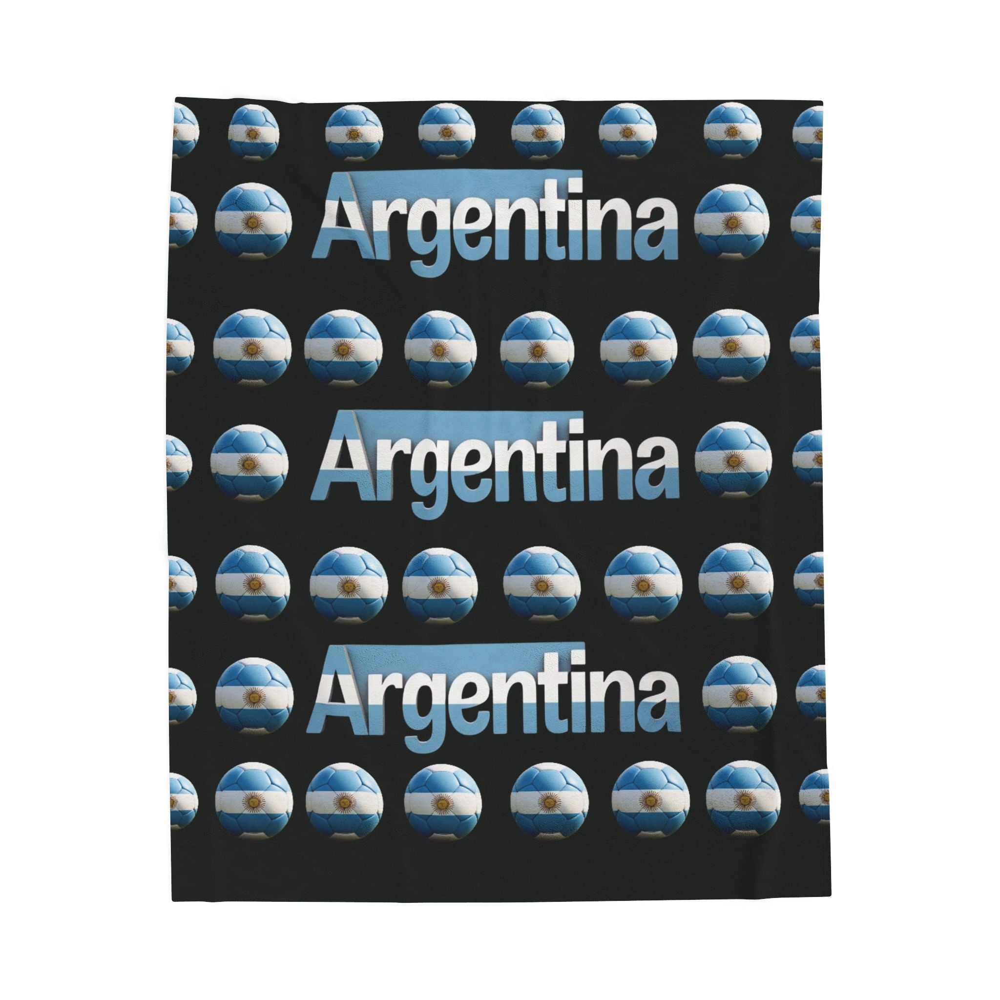 Manta de terciopelo de muchas bolas de soccer- Diseño argentino