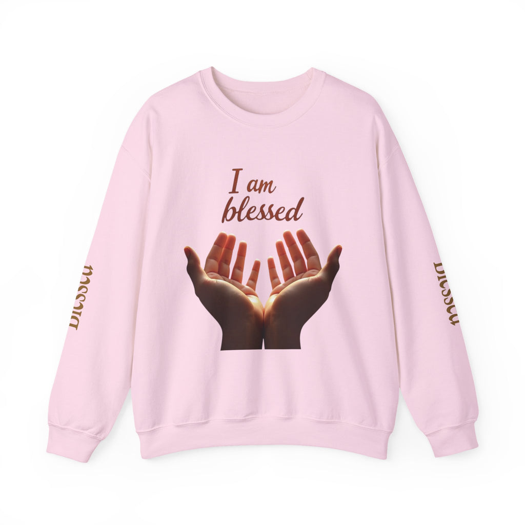 Blessed Hands Crewneck Sweatshirt | Inspirational Apparel for Everyday Wear, Gratitude Gifts, Cozy Comfort, Faith-Based Fashion