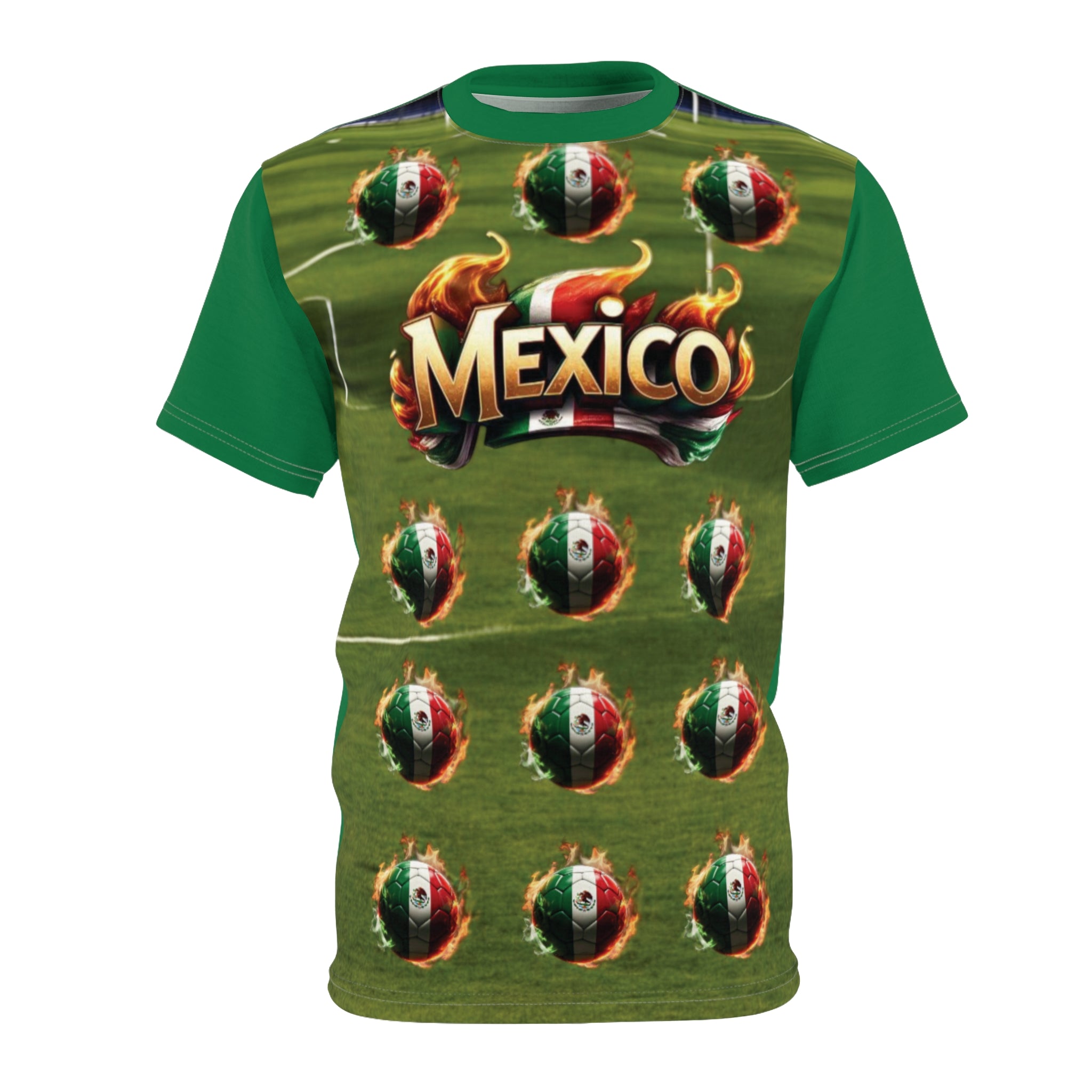 Camiseta "México: Fervor Futbolero en la Cancha" - Balones Ardientes