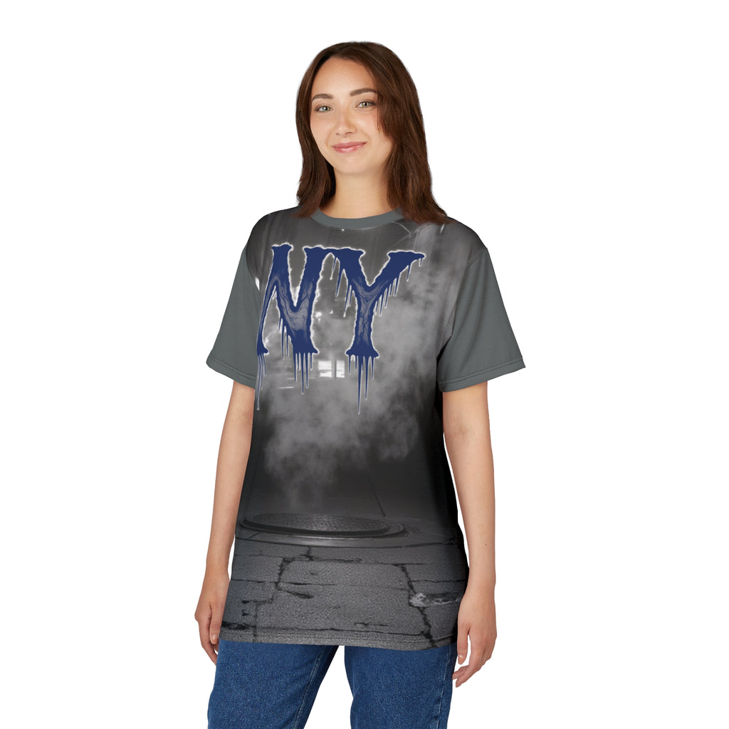 Urban Grunge AOP Tee, Unisex Graphic Shirt, NY City Style Tee, Streetwear Fashion, Casual Outfit