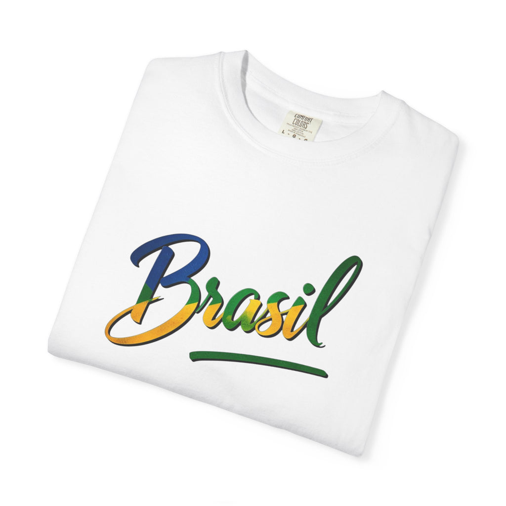 Camiseta Brasil Unissex - Camiseta Casual Tingida para Viajantes e Festividades