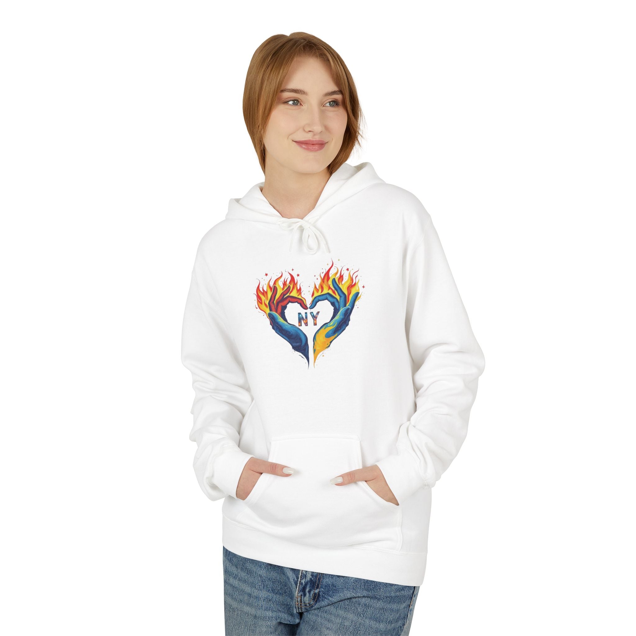"NY Spirit" Sweatshirt | Fire and Ice Heart Design