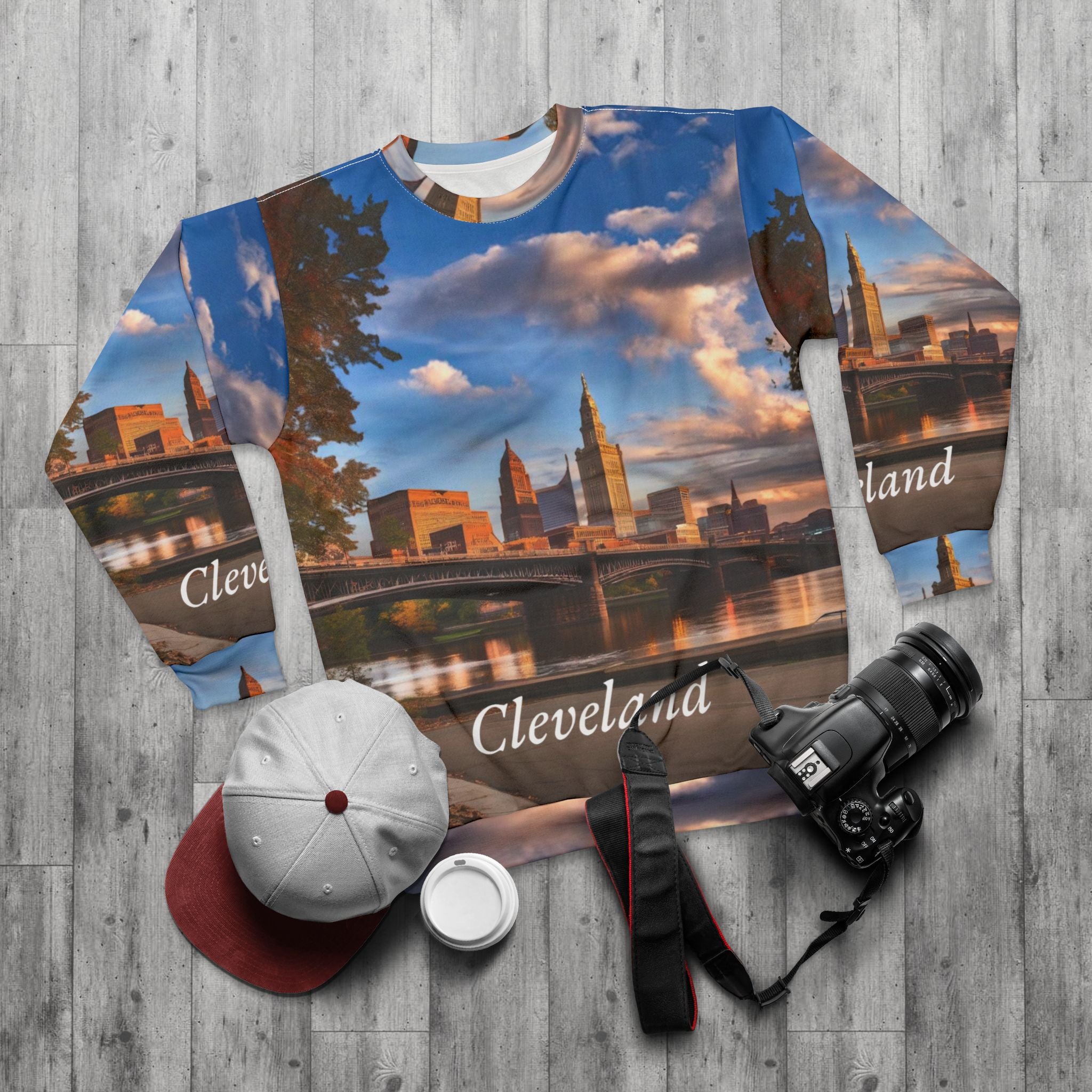 Cityscape Unisex Sweatshirt - Cleveland, Ohio Gift Idea