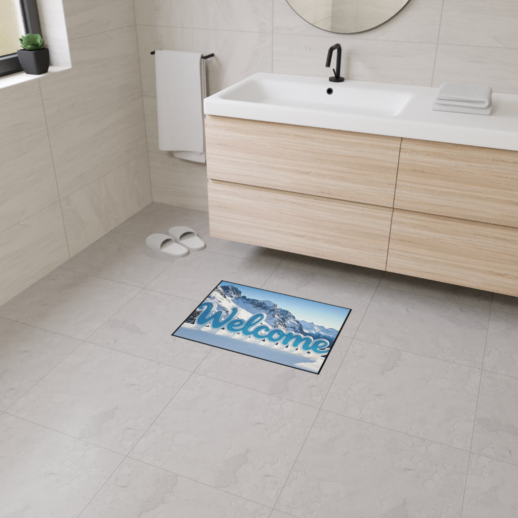 Welcome Heavy Duty Floor Mat for Home Entry, Outdoor Rug, Non-Slip Entrance Mat, Seasonal Decor, Housewarming Gift