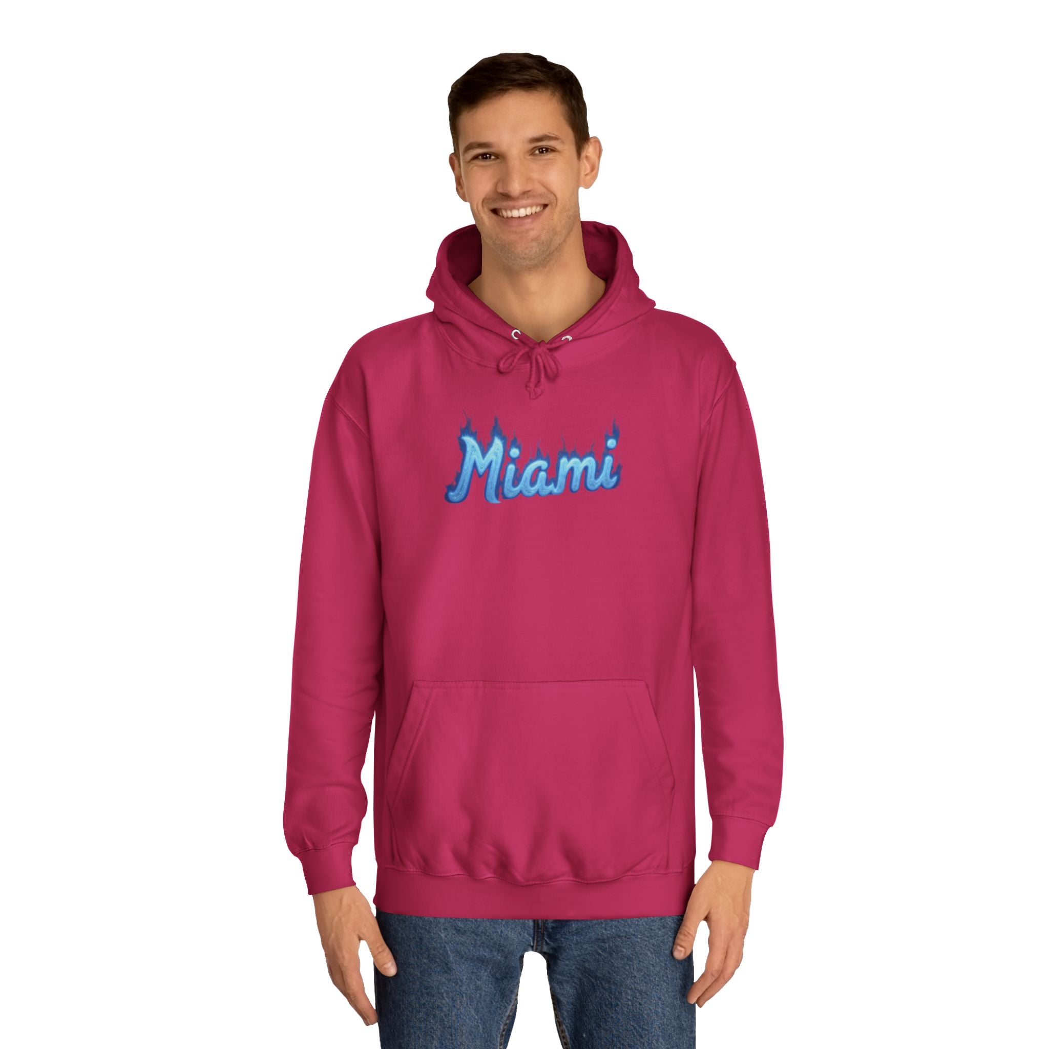 Miami Unisex College Hoodie - Cozy Campus Gear, College Student Apparel, Spring Break Style, Gift for Graduates