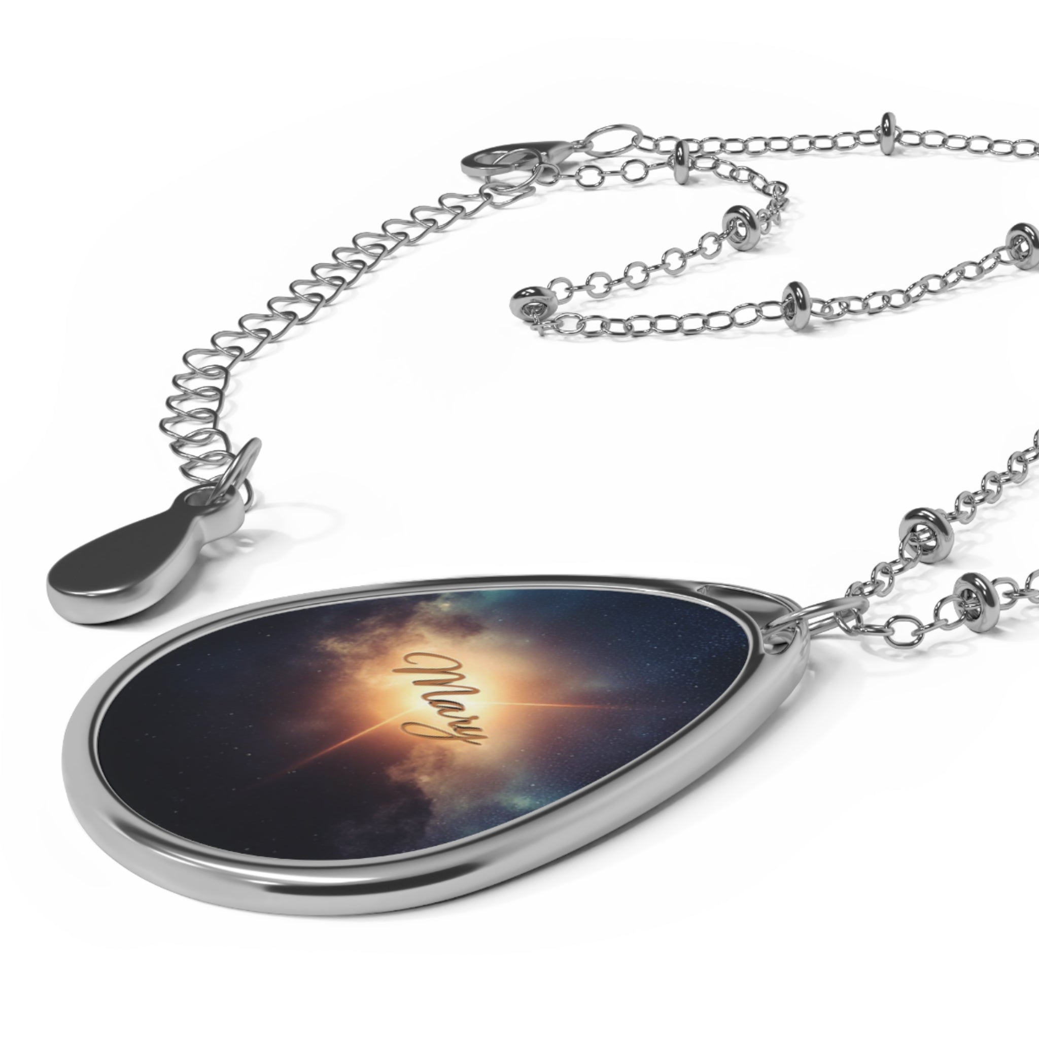 Personalized oval necklace, with the name 'Mary' Custom Engraved Jewelry, Meaningful Gift, Keepsake Pendant, Unique Name Necklace 