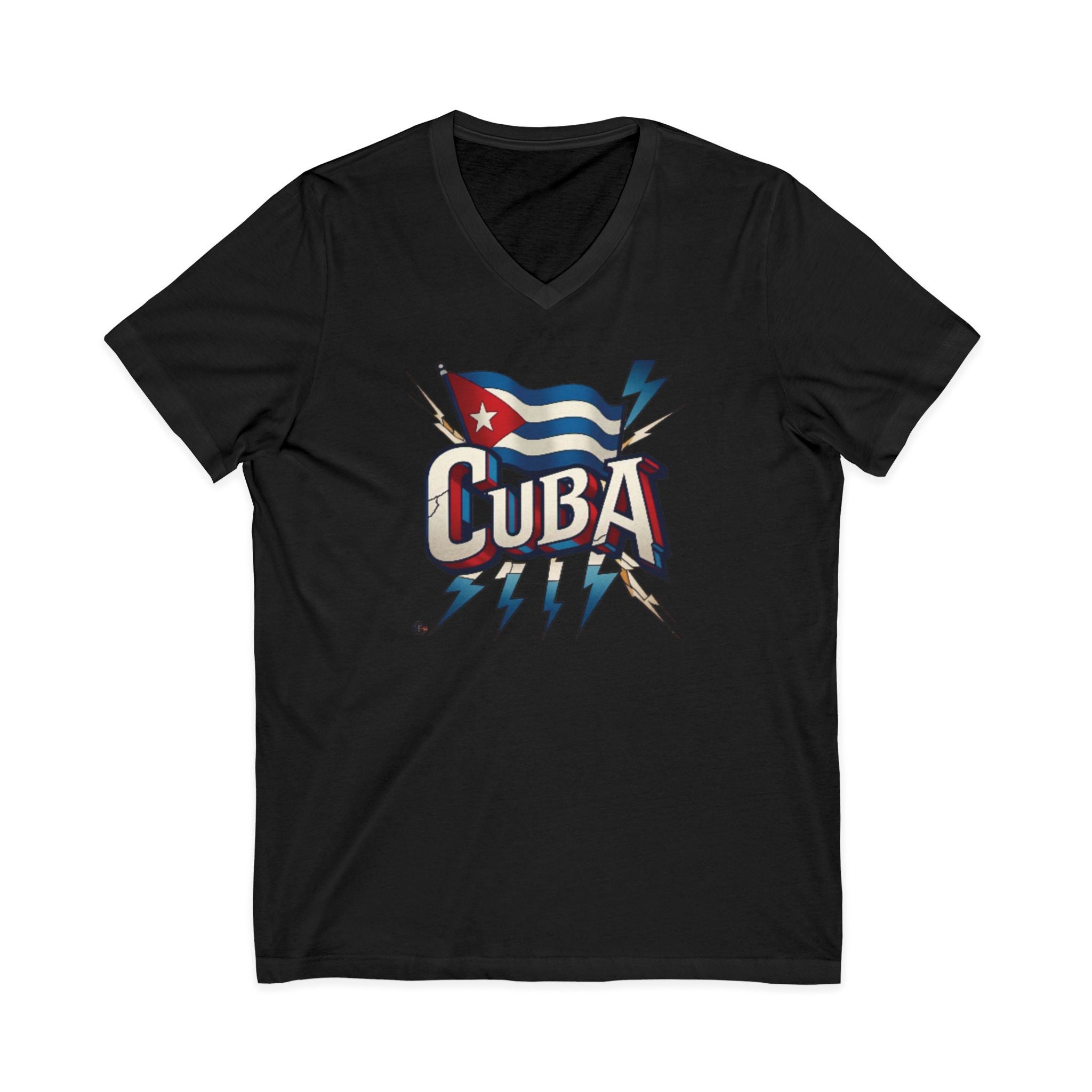 Camiseta cubana vintage con cuello en V