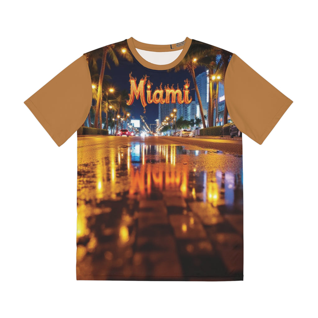 Miami Nightscape Tee — Reflective City Lights All-Over Print Men's Shirt