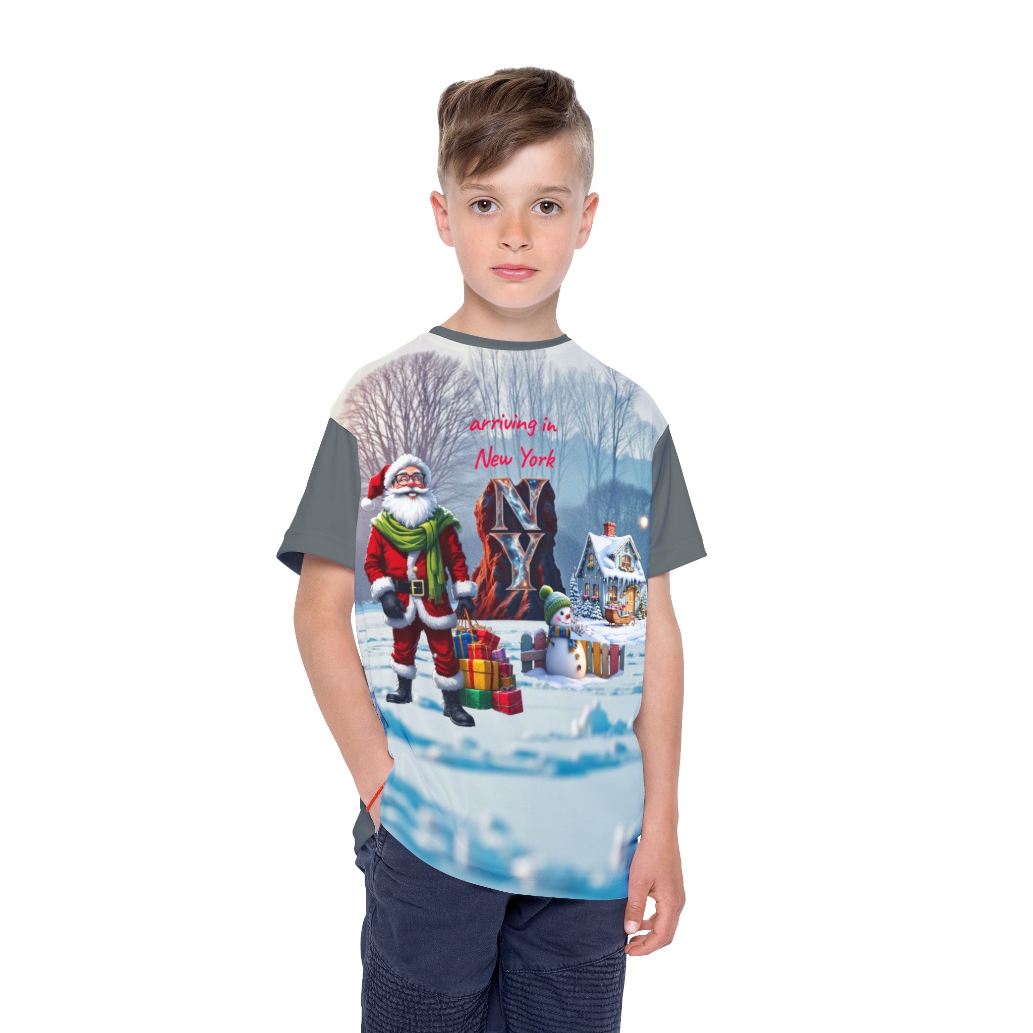 Kids Jersey with Christmas Design - Festive Tee for Young , Holiday Gift, Santa T-Shirt,