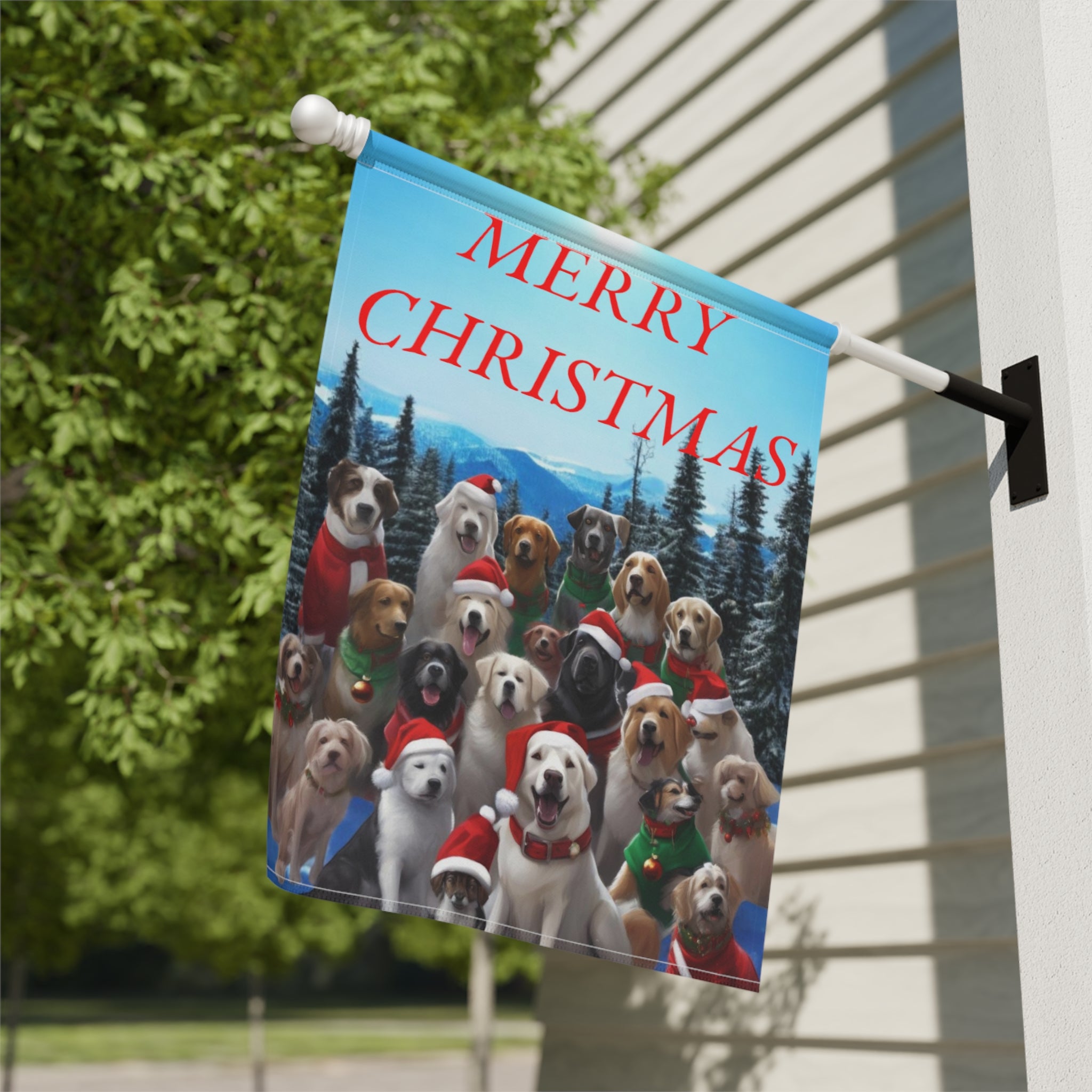 Garden Banner Christmas Dogs